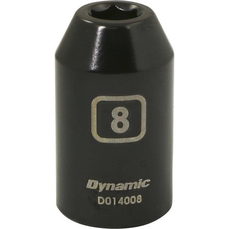 DYNAMIC Tools 1/2" Drive 6 Point Metric, 8mm Standard Length, Impact Socket D014008